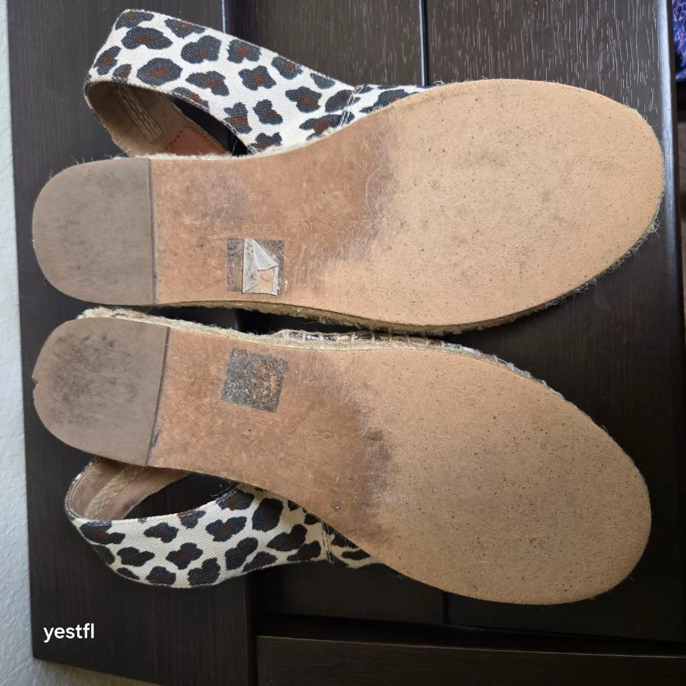 Stella McCartney Beige Brown Leopard Print Espadrilles IT 36 US 6